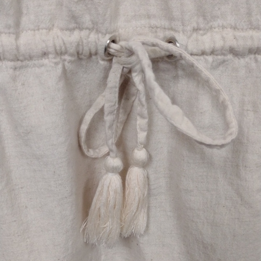 B.Boutique by Evergreen,Cream Cuffed Sleeve TunicTop with Tie Front Beach Vacati - Picture 4 of 16